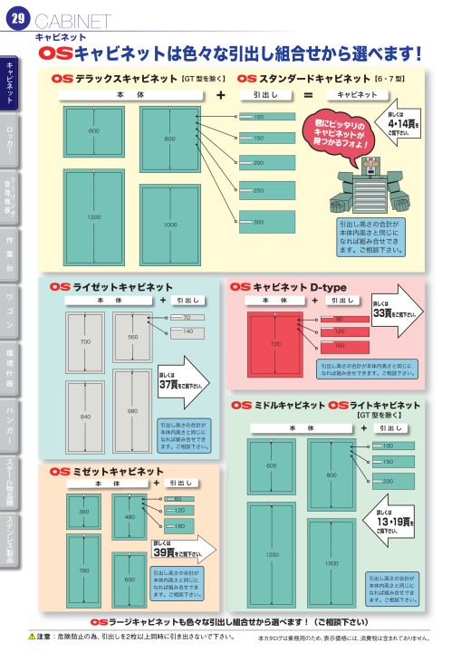 OS CABINET 2019 工場什器備品 総合カタログ