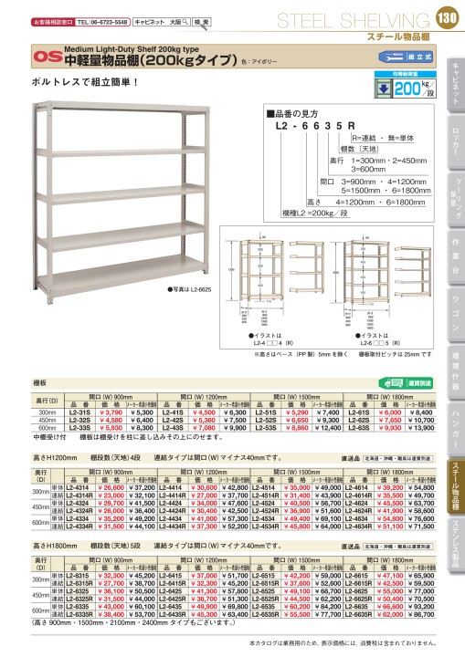 OS CABINET 2020 工場什器備品 総合カタログ