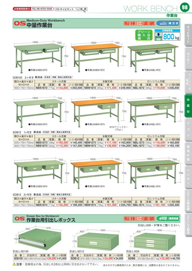 OS CABINET 2023 工場什器備品 総合カタログ